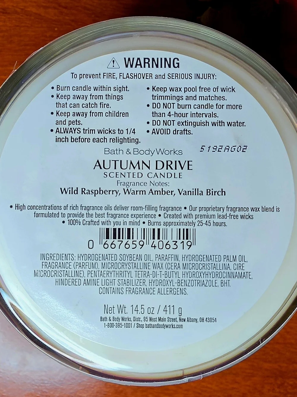 Bath & Body Works Autumn Drive 3-Wick Scented Candle